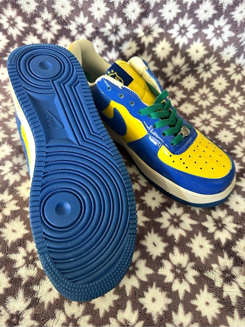 Nike Air Force 1 Blue & Yellow Sneakers - Picture 6 of 6